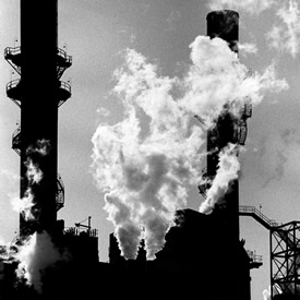 Smokestacks at a Power Plant